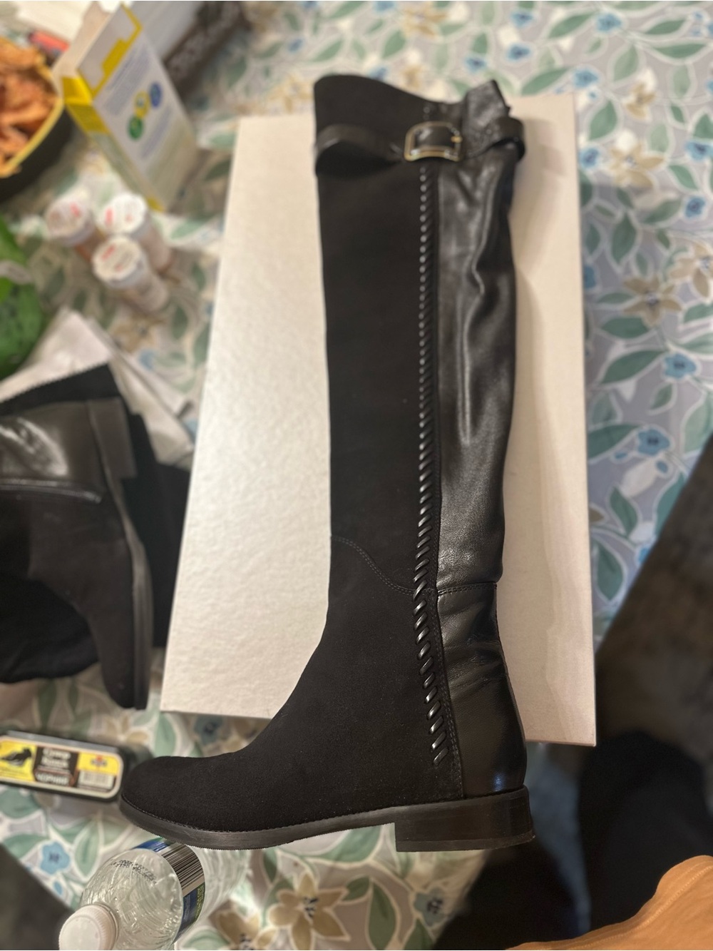 Over-the-Knee Black Suede Boots - Elegant Women's Riding Style